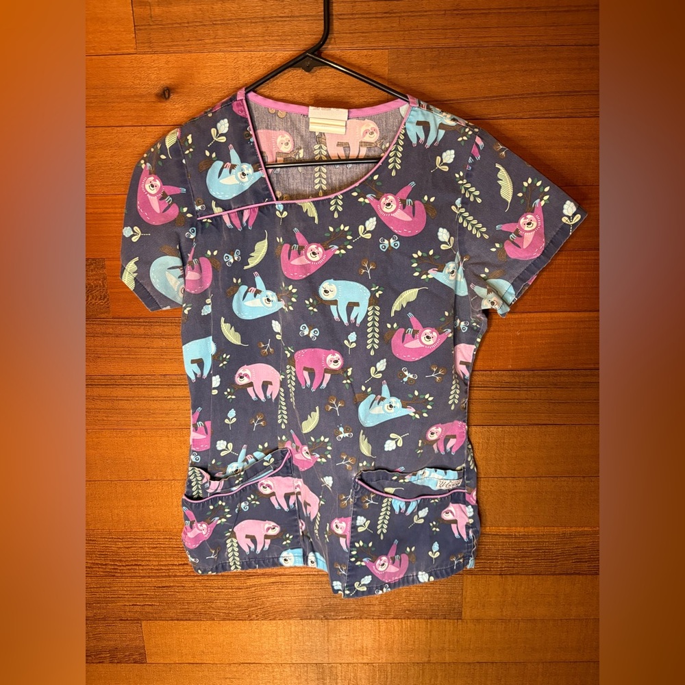 Sloth Scrub Top